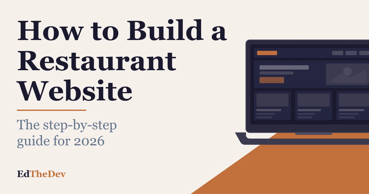 How to build a restaurant website - step-by-step planning shown on laptop