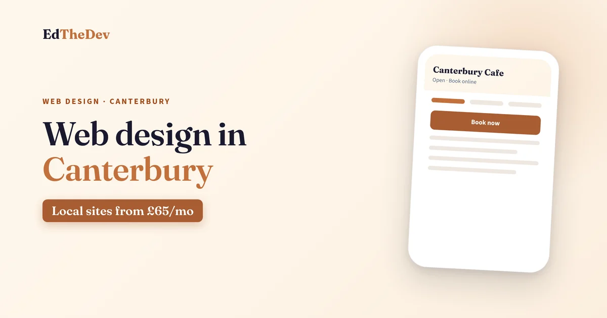Web design Canterbury - a professional local business website shown on a laptop
